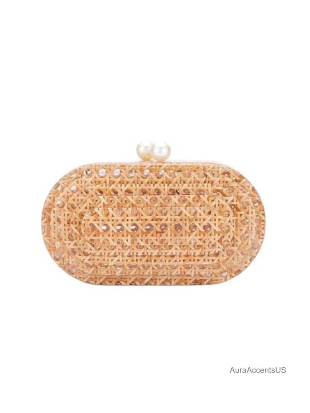 Acrylic Rattan Woven Pattern Box Crossbody Handbag Chain Purse